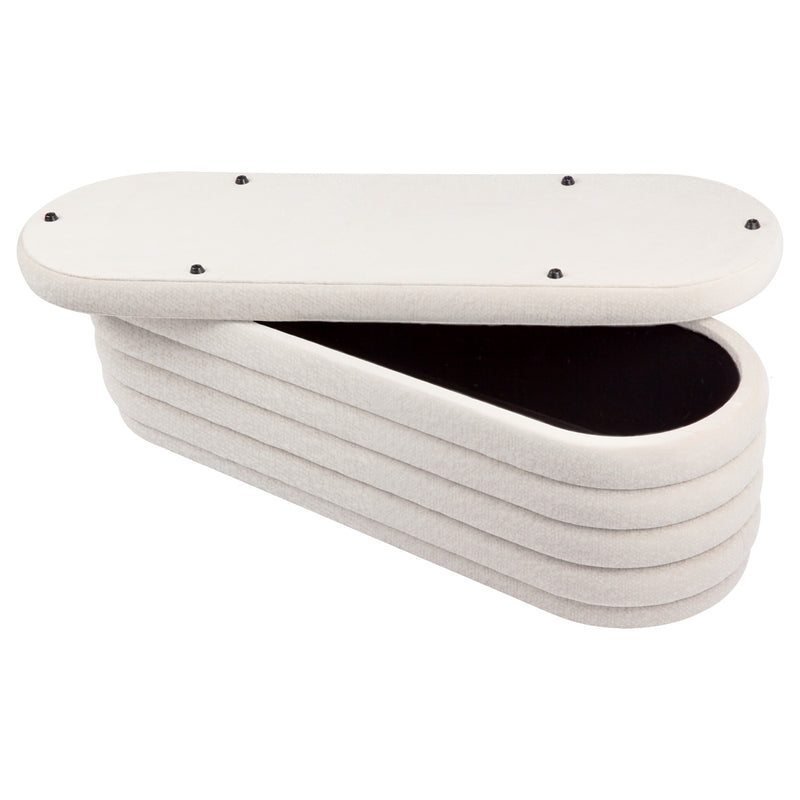 Demi Storage Bench Ottoman - White Boucle Default Title