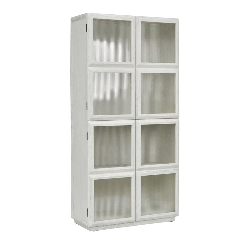 Sebastian Oak Tall Cabinet - Brushed White Default Title