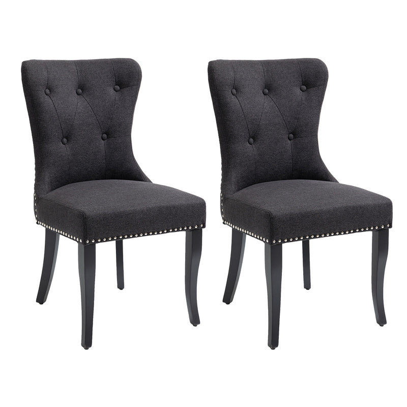Lugano Dining Chair Set of 2  - Black Default Title