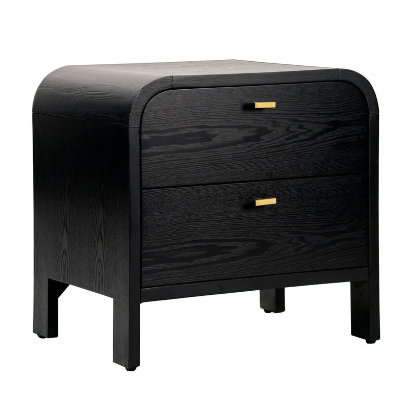 Chisholm Oak Bedside Table - Black Default Title