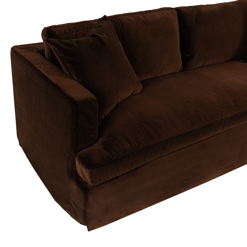 Birkshire 3 Seater Slip Cover Sofa - Dark Chocolate Velvet Default Title