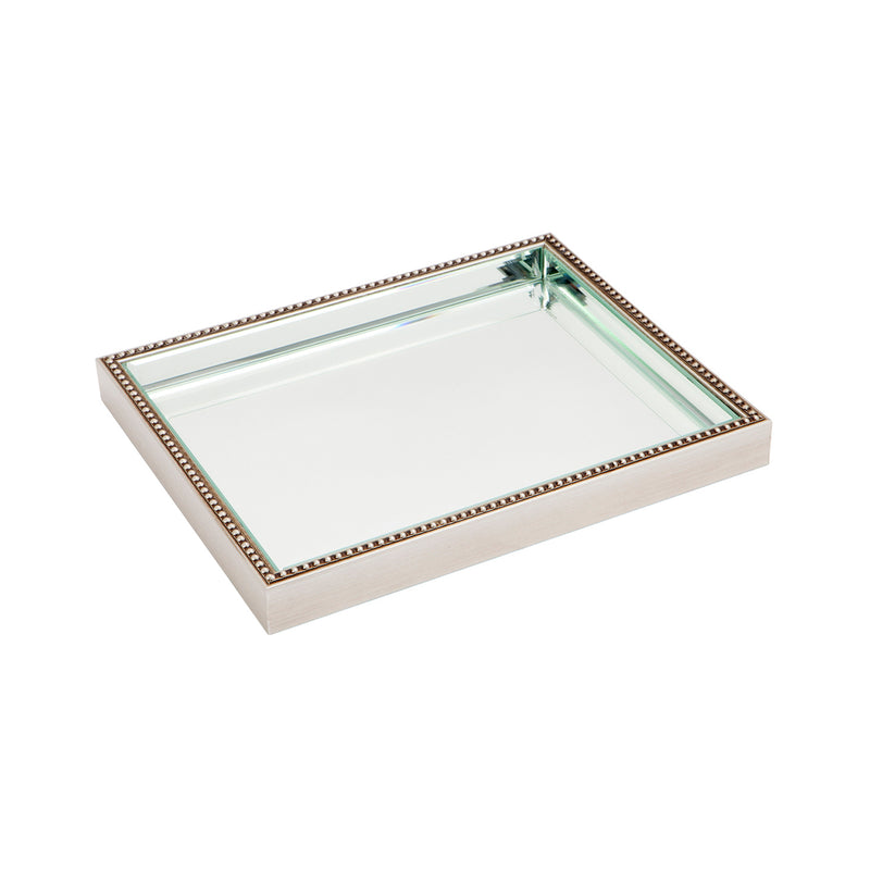 Zeta Mirror Tray - Medium Antique Silver Default Title