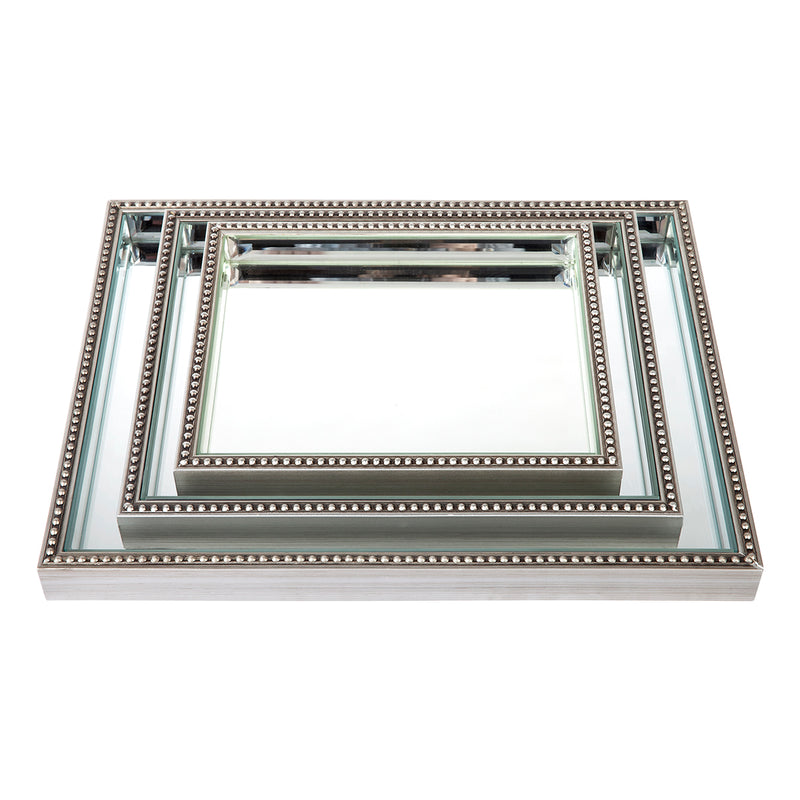 Zeta Mirror Tray - Medium Antique Silver Default Title