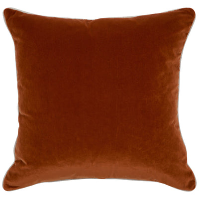 Sass Square Feather Cushion - Caramel Velvet w Natural Linen Default Title