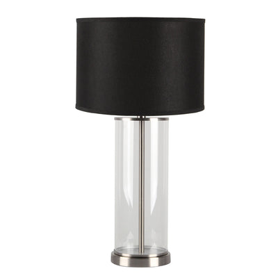 Left Bank Table Lamp - Nickel w Black Shade Default Title