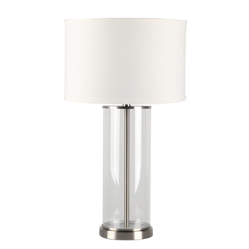 Left Bank Table Lamp - Nickel w White Shade Default Title