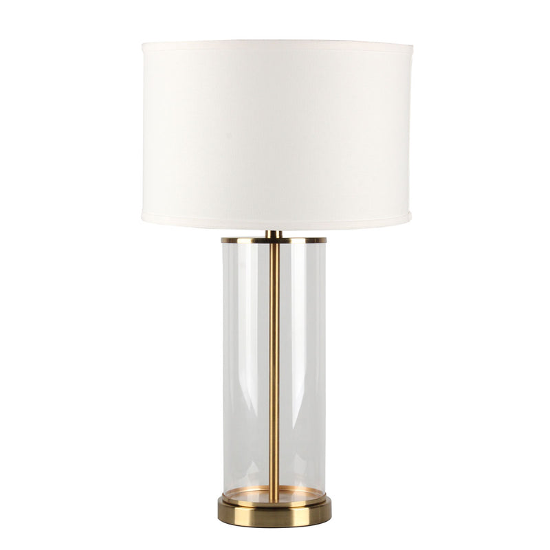 Left Bank Table Lamp - Brass w White Shade Default Title