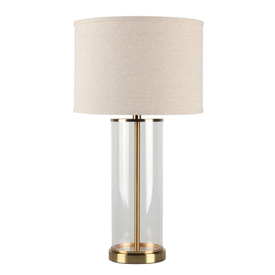 Left Bank Table Lamp - Brass w Natural Shade Default Title