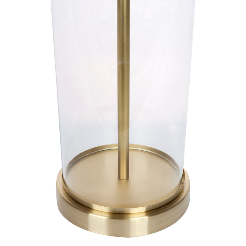 Left Bank Table Lamp - Brass w Natural Shade Default Title