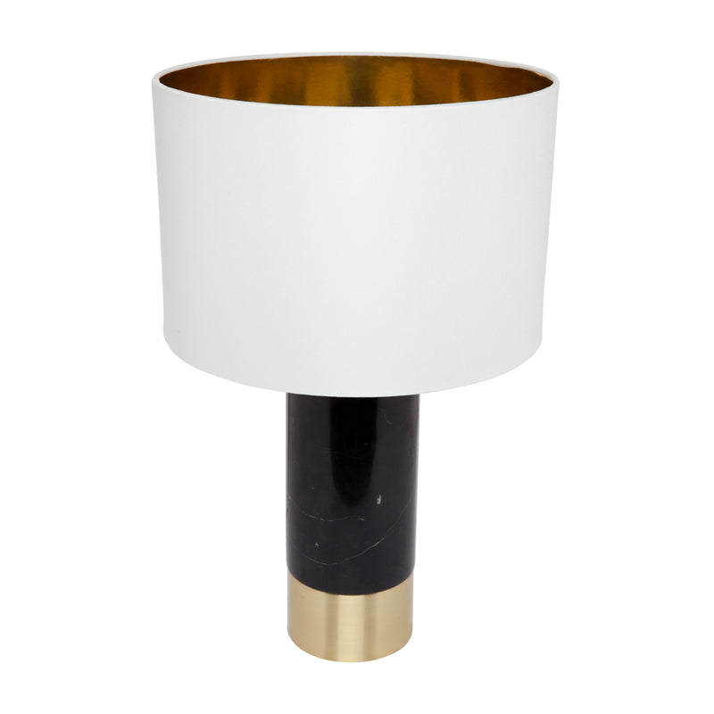 Paola Marble Table Lamp - Black w White Shade Default Title