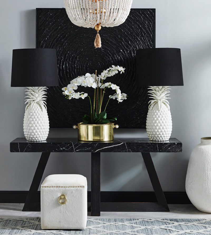 Ebony Marble Console Table - Black Default Title