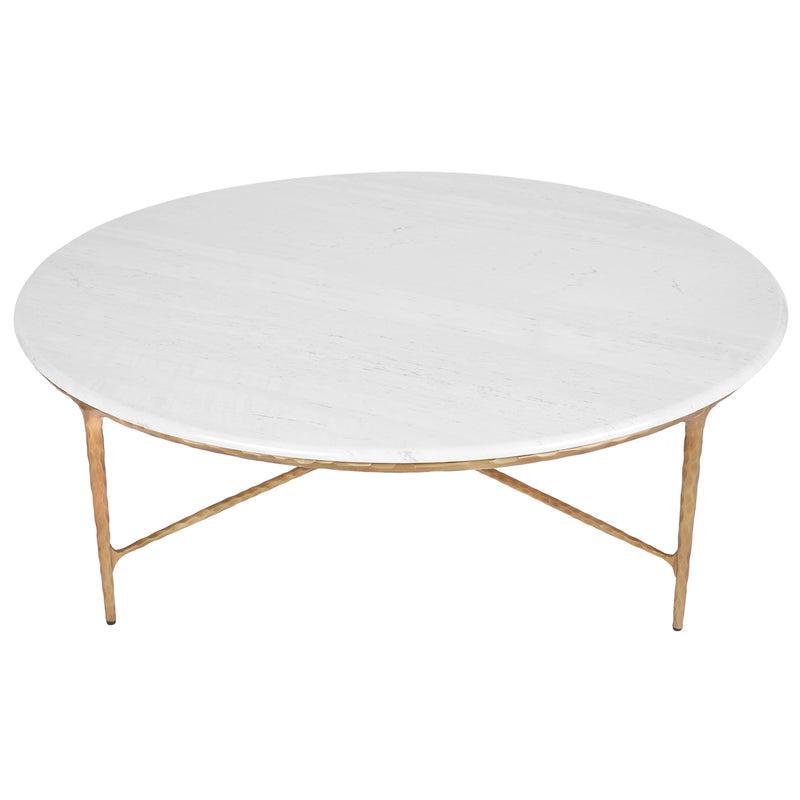 Heston Round Marble Coffee Table - Brass Default Title