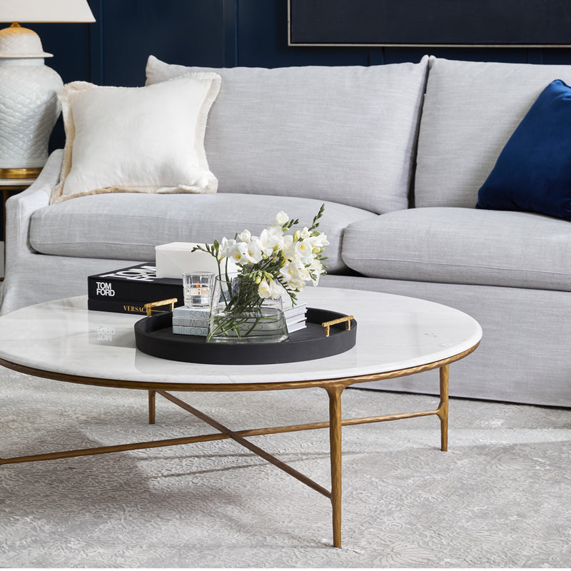 Heston Round Marble Coffee Table - Brass Default Title