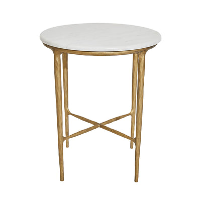 Heston Round Marble Side Table - Brass Default Title