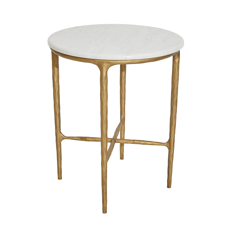 Heston Round Marble Side Table - Brass Default Title