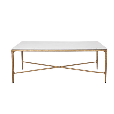 Heston Rectangle Marble Coffee Table - Brass Default Title