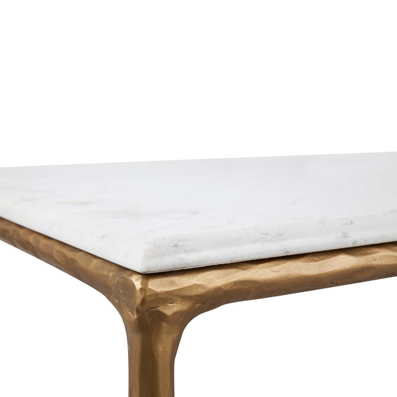 Heston Rectangle Marble Coffee Table - Brass Default Title