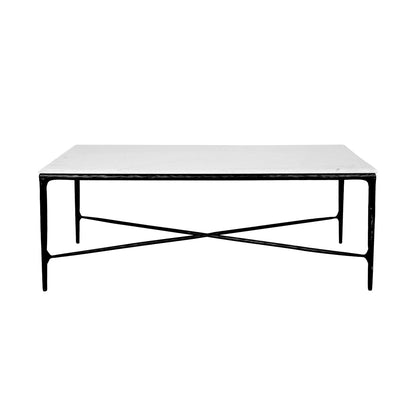 Heston Rectangle Marble Coffee Table - Black Default Title