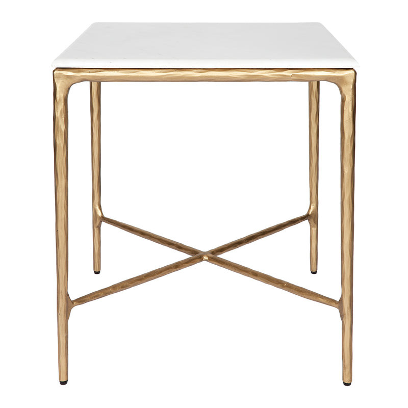 Heston Square Marble Side Table - Brass Default Title