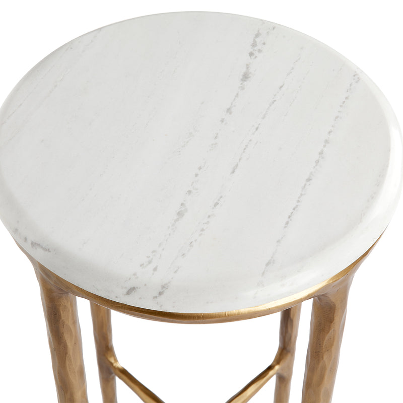Heston Petite Marble Side Table - Brass Default Title