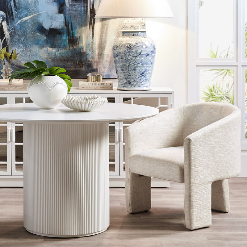 Arlo Round Dining Table - 1.2m White Default Title