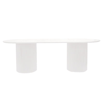 Arlo Oval Dining Table - 2.4m White Default Title