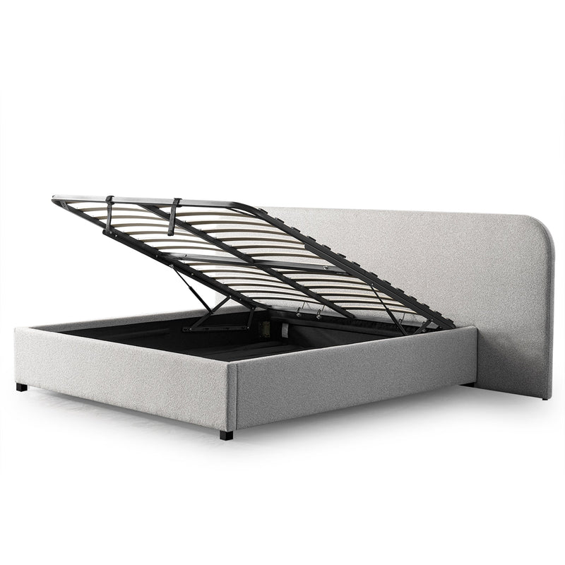 CBD10048-MI King Sized Bed Frame - Clay Grey with storage