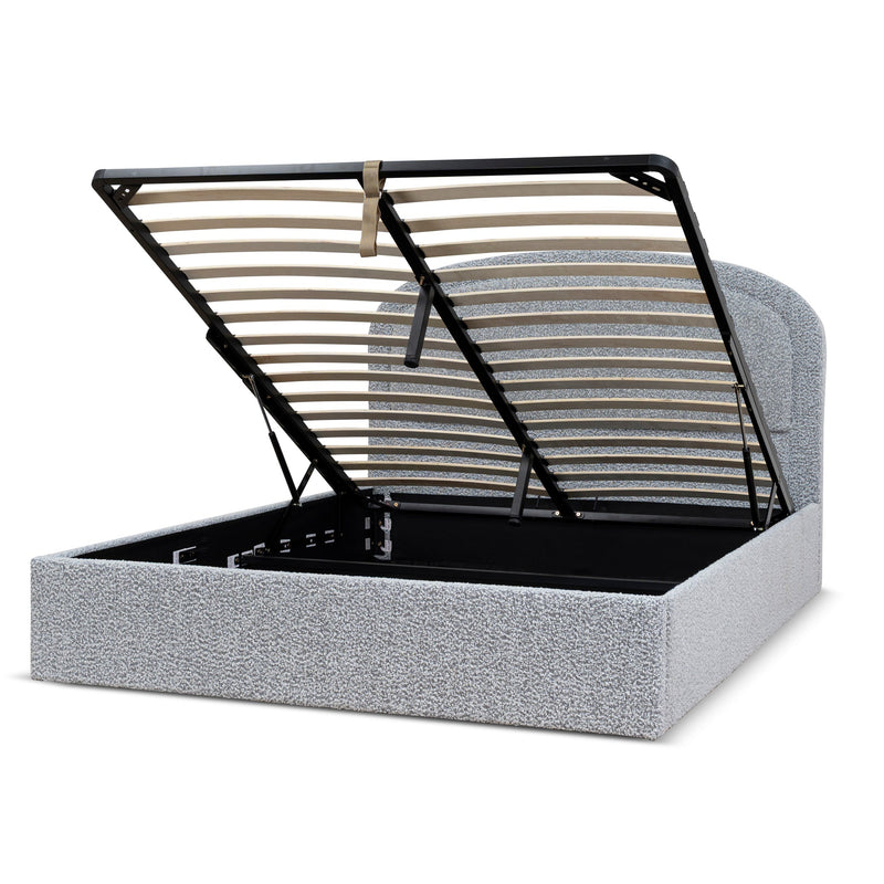 CBD10232-YO Queen Bed Frame - Pepper Boucle with Storage