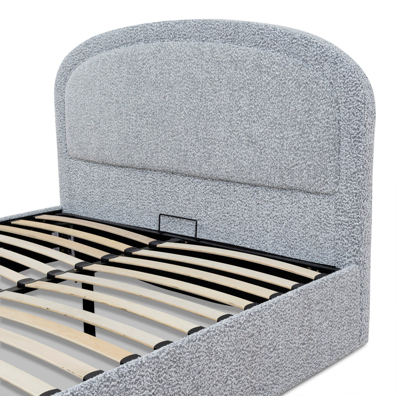 CBD10232-YO Queen Bed Frame - Pepper Boucle with Storage