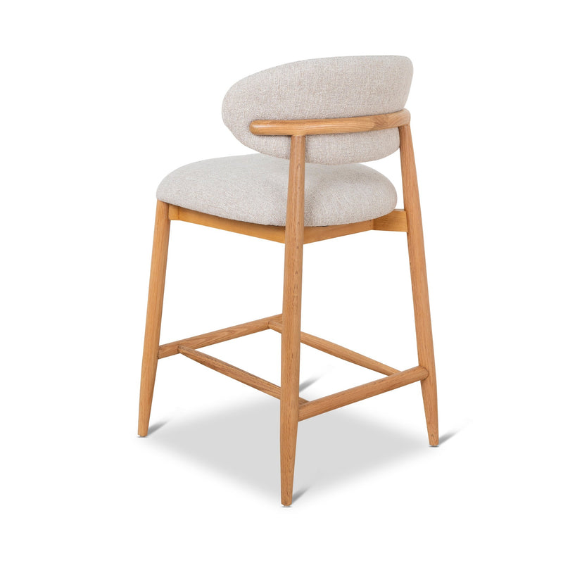 CBS10149-MY 65cm Coastal Beige Bar Stool - Natural Oak