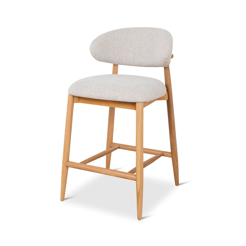 CBS10149-MY 65cm Coastal Beige Bar Stool - Natural Oak
