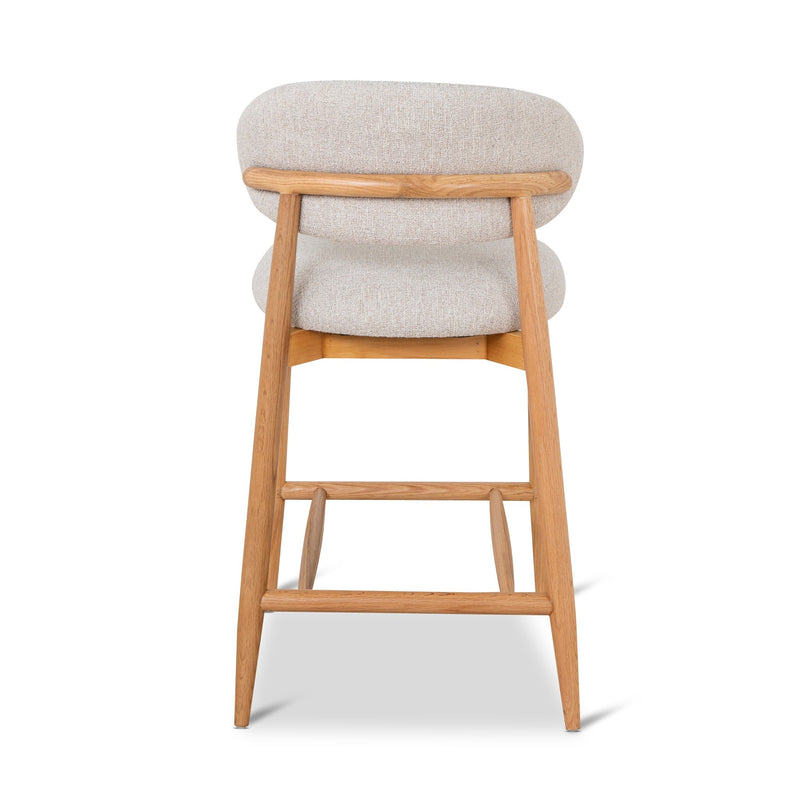CBS10149-MY 65cm Coastal Beige Bar Stool - Natural Oak