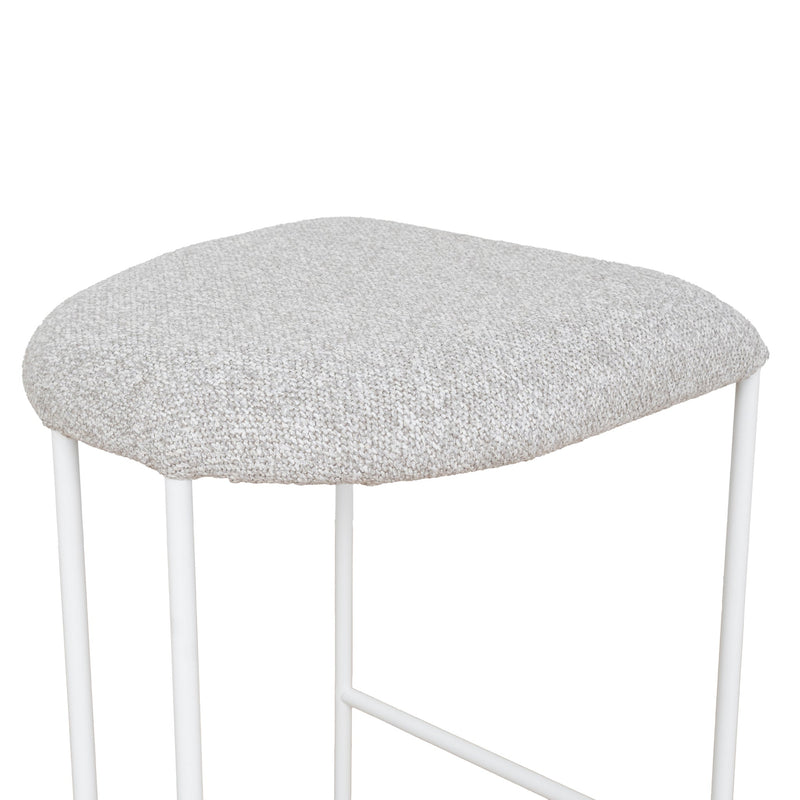 CBS10301-FH 65cm White Bar Stool - Clay Grey (Set of 2)