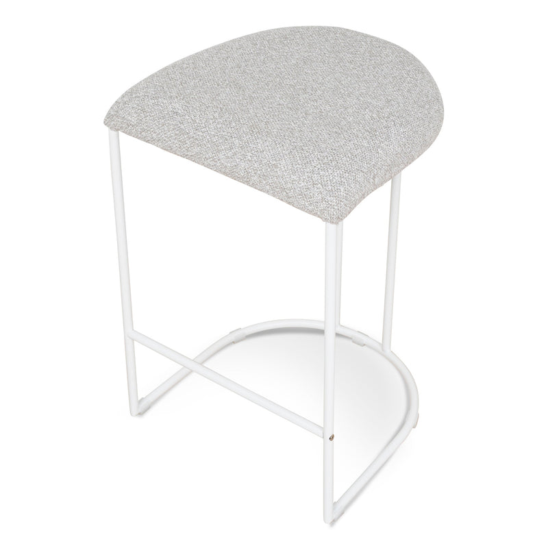 CBS10301-FH 65cm White Bar Stool - Clay Grey (Set of 2)