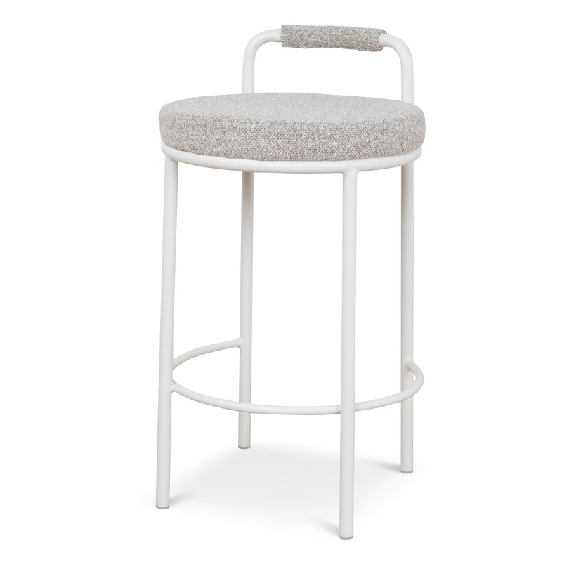 CBS10315-FH 65cm White Bar Stool - Clay Grey (Set of 2)