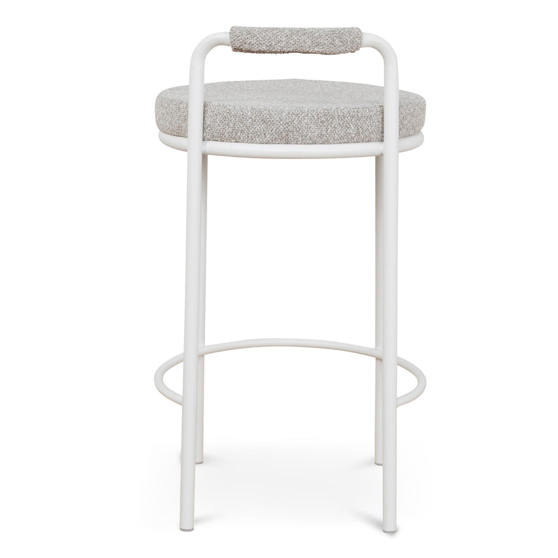 CBS10315-FH 65cm White Bar Stool - Clay Grey (Set of 2)