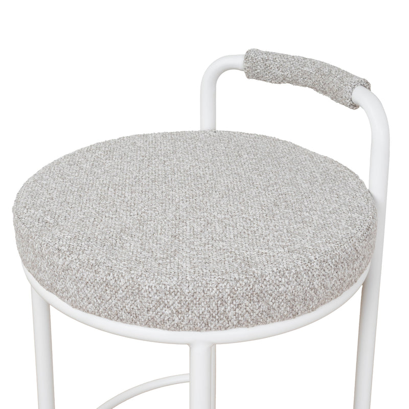CBS10315-FH 65cm White Bar Stool - Clay Grey (Set of 2)