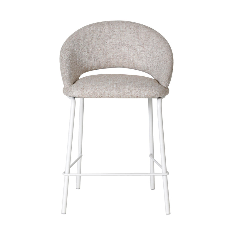 CBS10344-FH White Bar Stool - Pale Beige (Set of 2)
