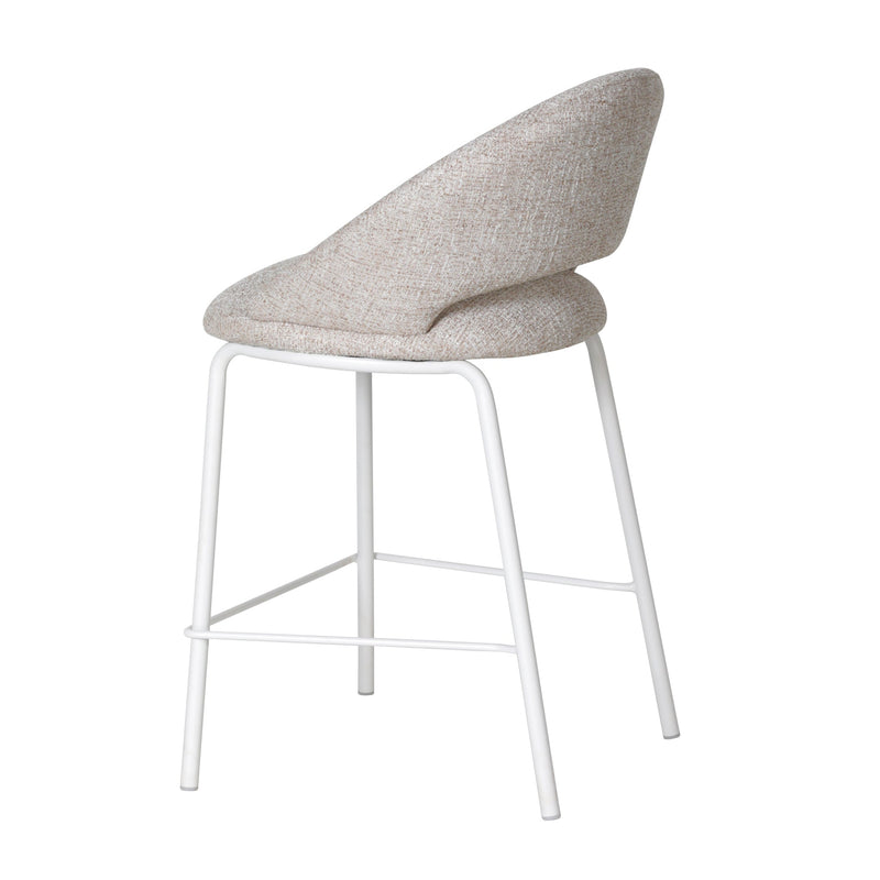 CBS10344-FH White Bar Stool - Pale Beige (Set of 2)