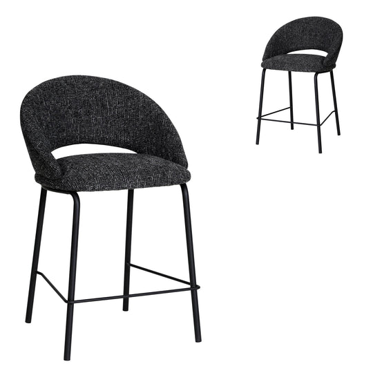 CBS10345-FH Black Bar Stool - Field Charcoal (Set of 2)
