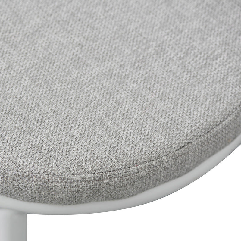 CBS8459-FH 63cm White Frame Bar Stool - Coastal Light Grey (Set of 2)