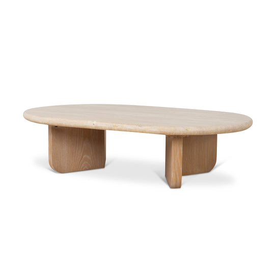 CCF10119-NI 1.2m Oval Travertine Coffee Table - Natural