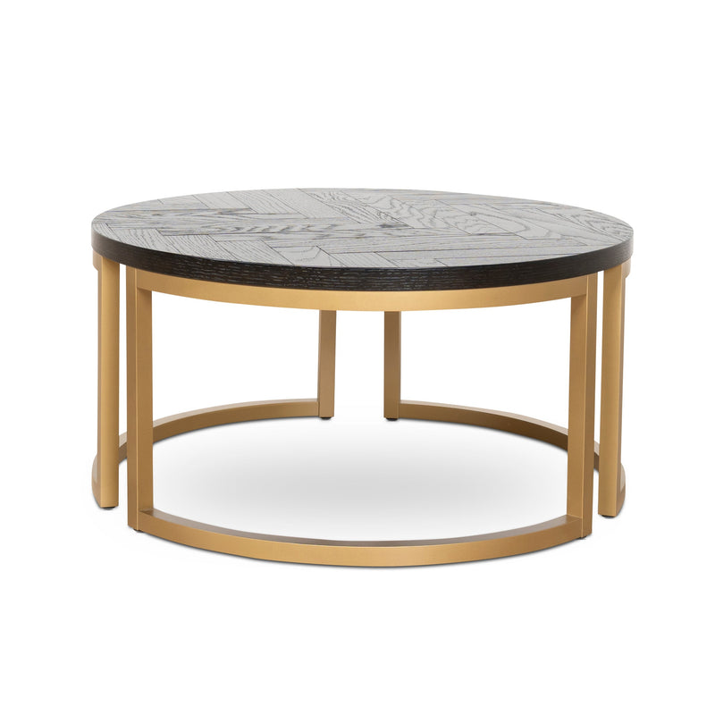 CCF10199-VN Nested Coffee Table - Peppercorn and Brass