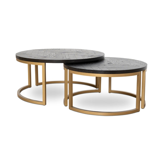 CCF10199-VN Nested Coffee Table - Peppercorn and Brass