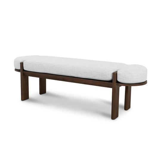 CDB8959-NI 1.6m Walnut Elm Bench - Natural Linen