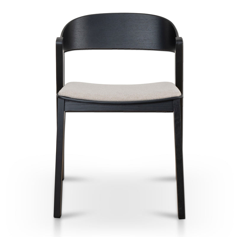 CDC10054-SDx2 Black Dining Chair - Grey Seat (Set of 2)