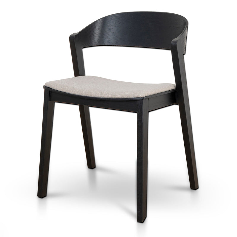 CDC10054-SDx2 Black Dining Chair - Grey Seat (Set of 2)