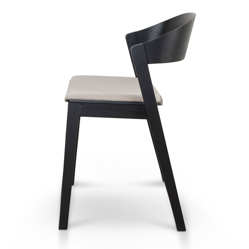CDC10054-SDx2 Black Dining Chair - Grey Seat (Set of 2)