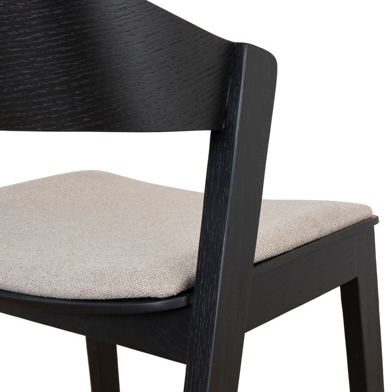 CDC10054-SDx2 Black Dining Chair - Grey Seat (Set of 2)