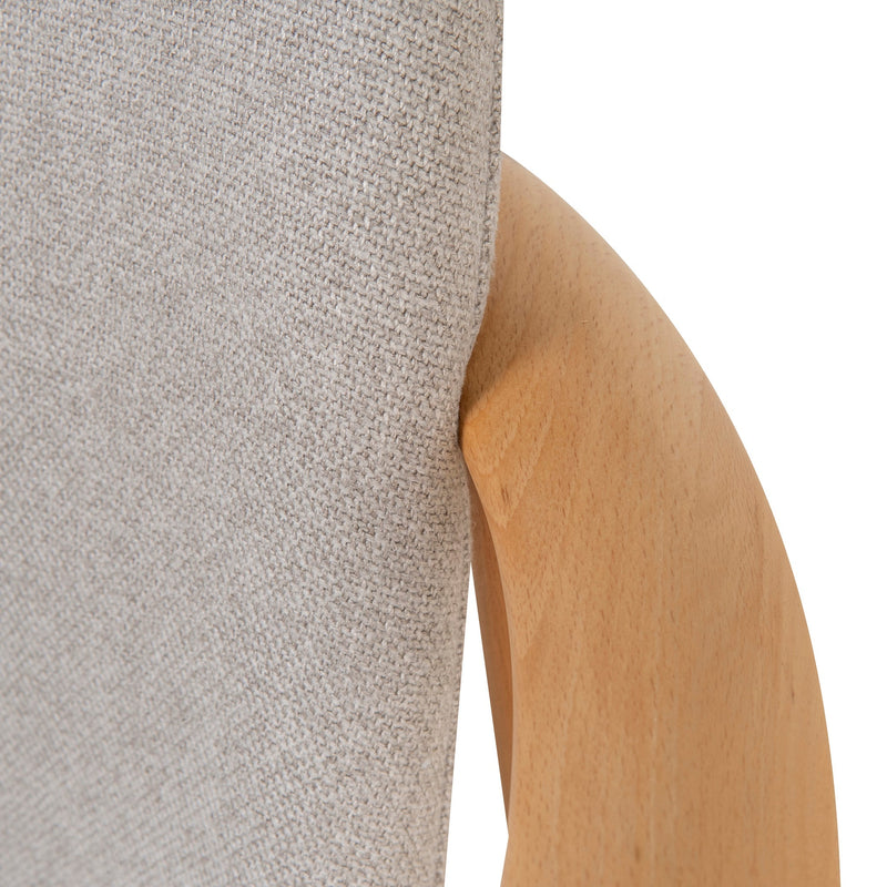 Set of 2 - CDC10055-SDx2 Natural Dining Armchair - Grey Seat